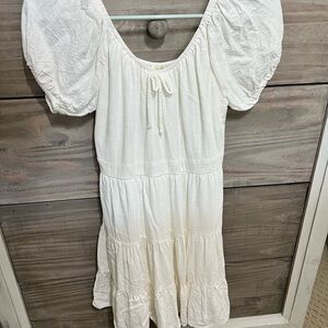 White Puff Sleeve Dress